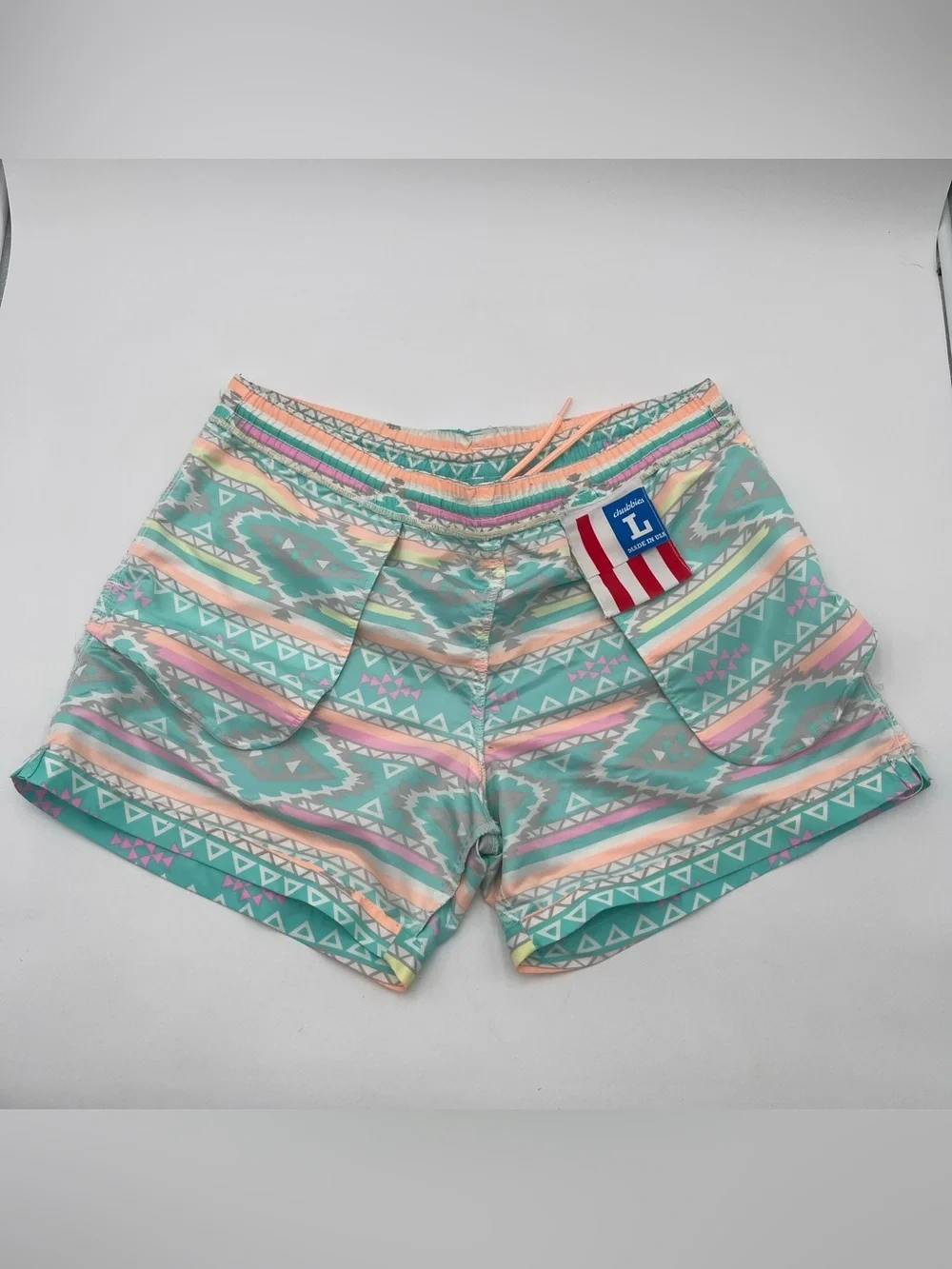 Chubbies Men’s Large Swim Trunks Aztec Print Swimming Board Shorts 5” Inseam